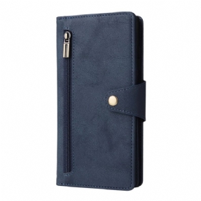 Bescherming Hoesje Samsung Galaxy S25 Ultra 5g Suède-effect Portemonnee Met Riem