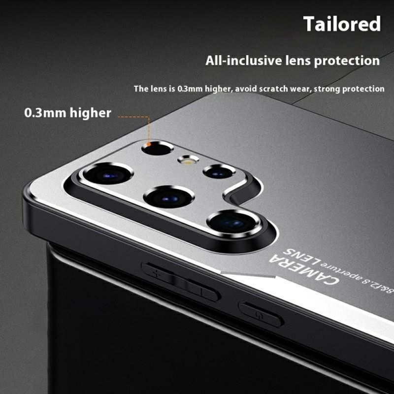 Case Hoesje Samsung Galaxy S25 Ultra 5g Telefoonhoesje Metaaleffect