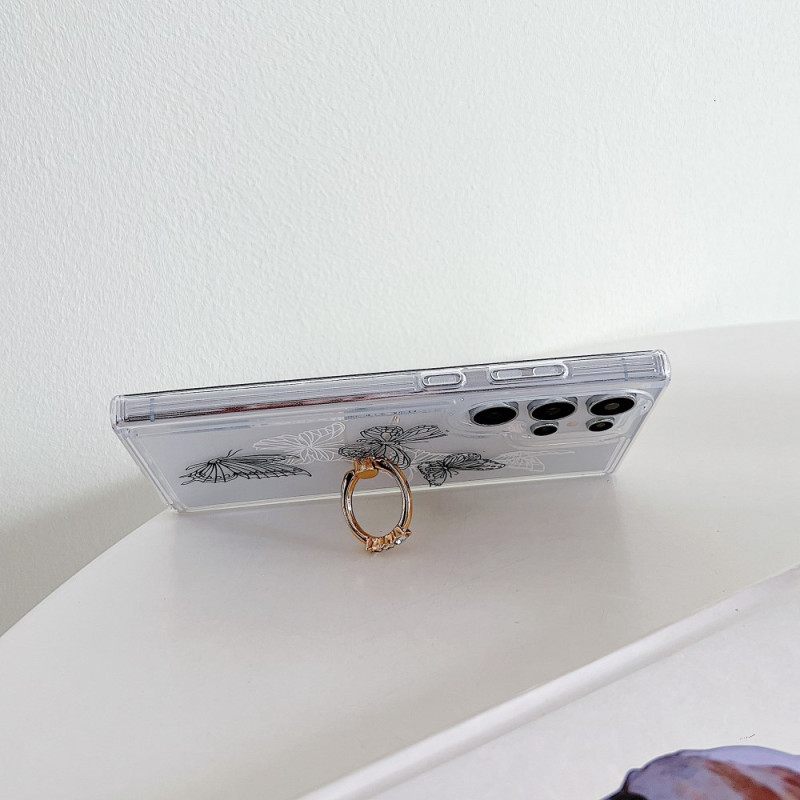 Case Hoesje Samsung Galaxy S25 Ultra 5g Telefoonhoesje Ringhouder Met Patroon