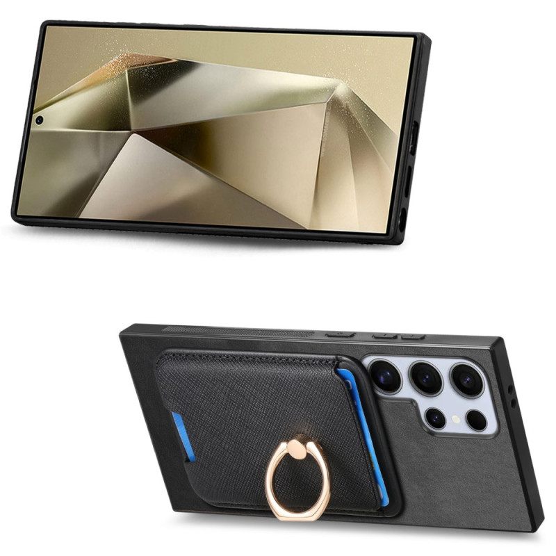 Cover Hoesje Samsung Galaxy S25 Ultra 5g Telefoonhoesje Afneembare Magnetische Kaarthouder En -standaard