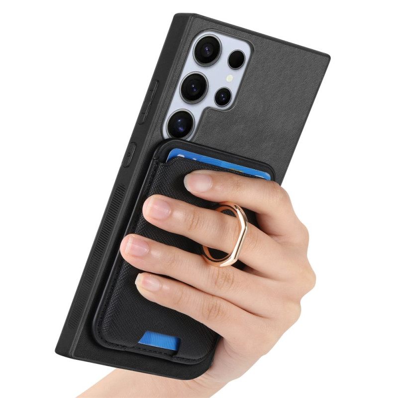 Cover Hoesje Samsung Galaxy S25 Ultra 5g Telefoonhoesje Afneembare Magnetische Kaarthouder En -standaard