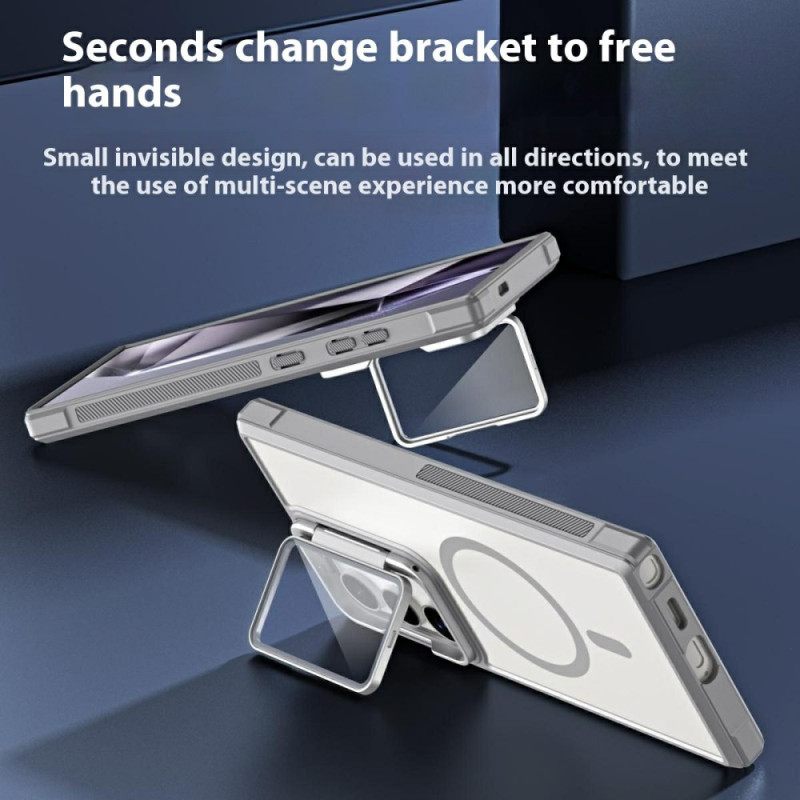 Cover Hoesje Samsung Galaxy S25 Ultra 5g Telefoonhoesje Magsafe-compatibel Mat Anti-vingerafdrukontwerp Met Standaard