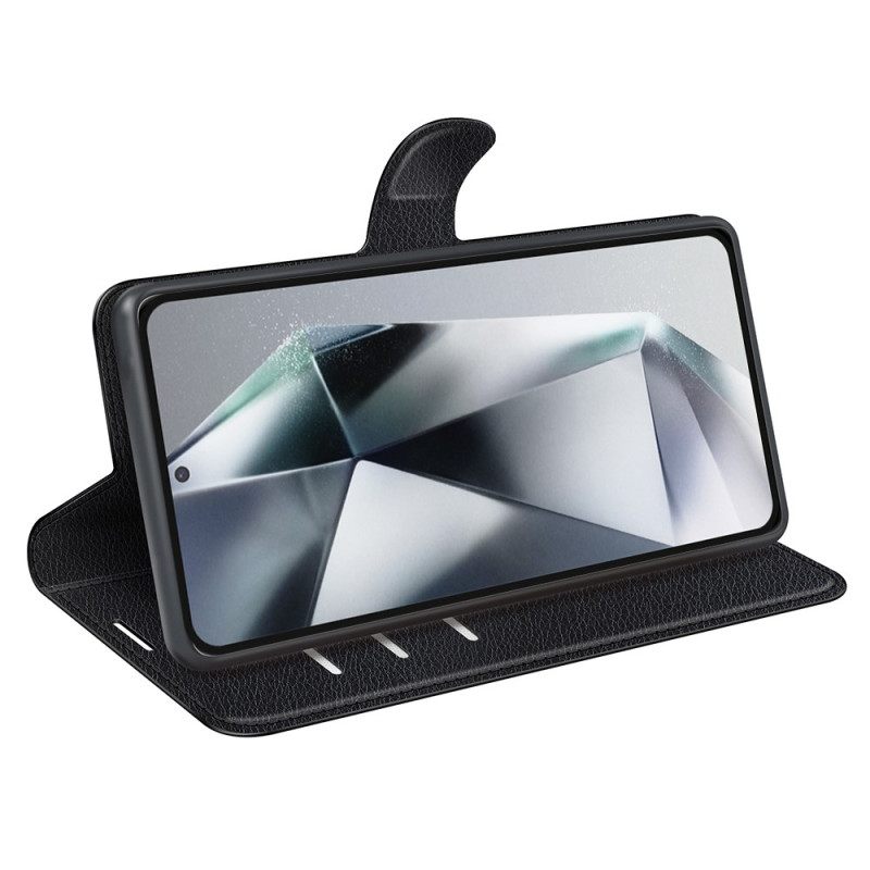 Folio-hoesje Samsung Galaxy S25 Ultra 5g Klassiek Lychee Kunstleer