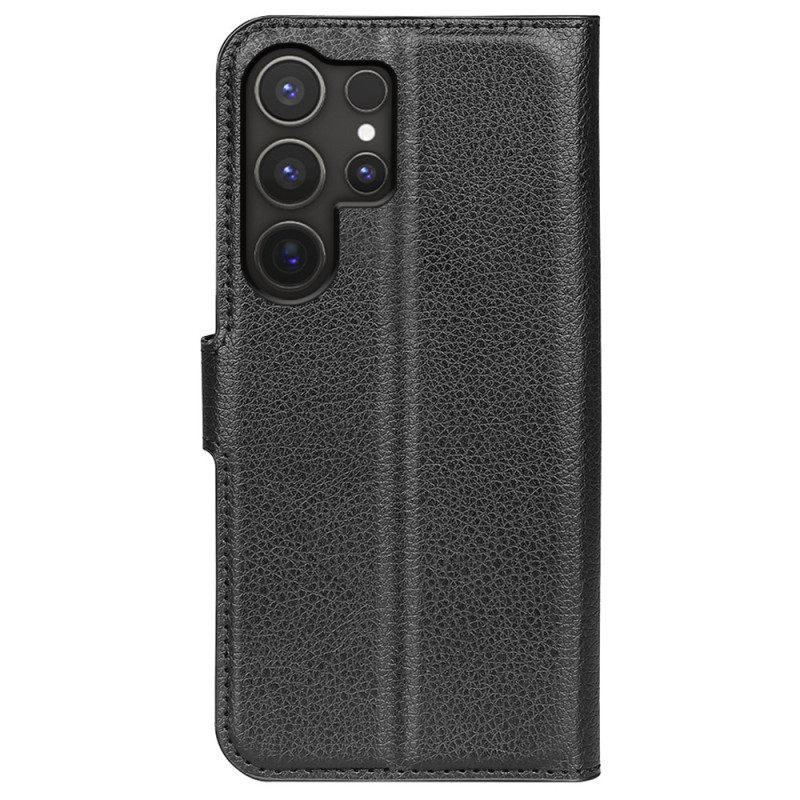 Folio-hoesje Samsung Galaxy S25 Ultra 5g Klassiek Lychee Kunstleer