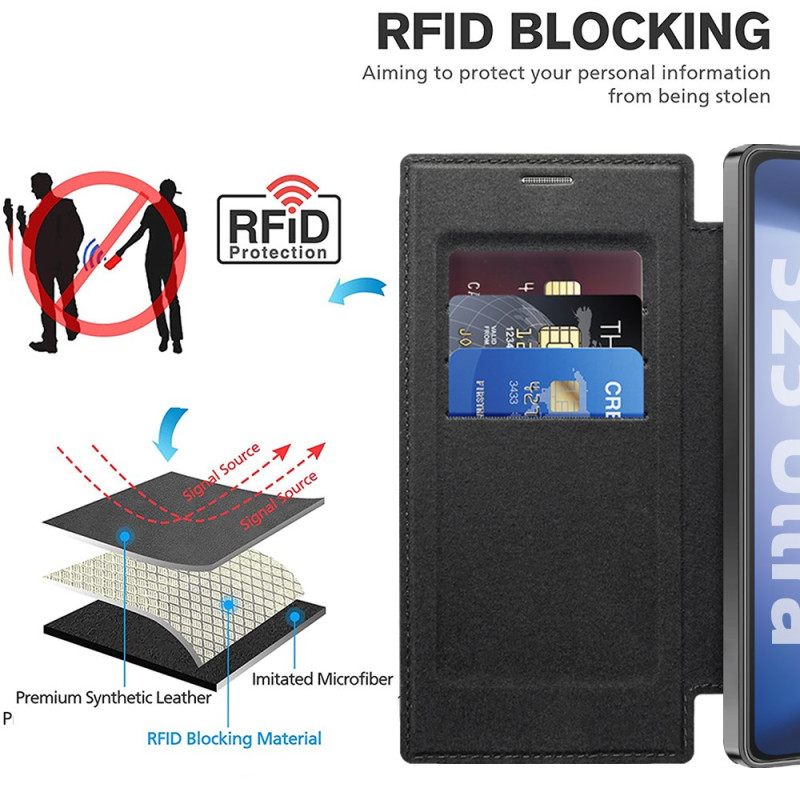 Folio-hoesje Samsung Galaxy S25 Ultra 5g Magsafe-compatibel Met Rfid-blokkering Leerlook
