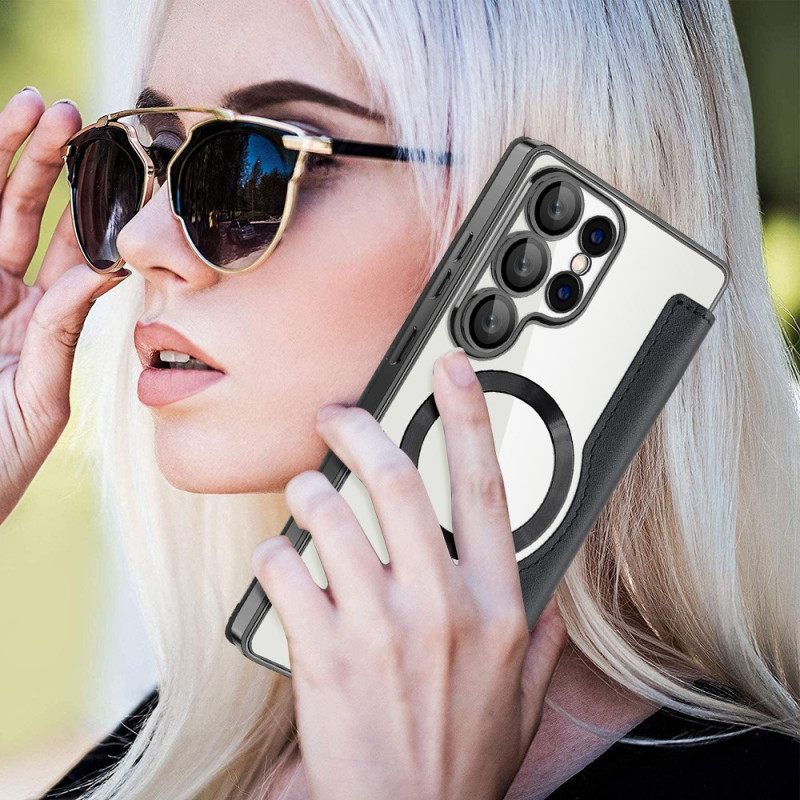 Folio-hoesje Samsung Galaxy S25 Ultra 5g Magsafe-compatibel Met Rfid-blokkering Leerlook