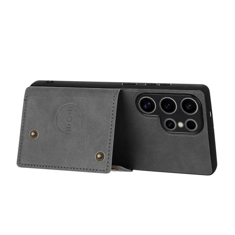 Hoesje Samsung Galaxy S25 Ultra 5g Kaarthouder In Retrostijl Bescherming Hoesje