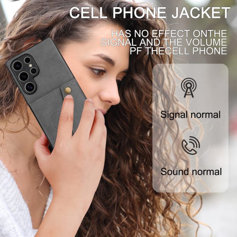 Hoesje Samsung Galaxy S25 Ultra 5g Kaarthouder In Retrostijl Bescherming Hoesje