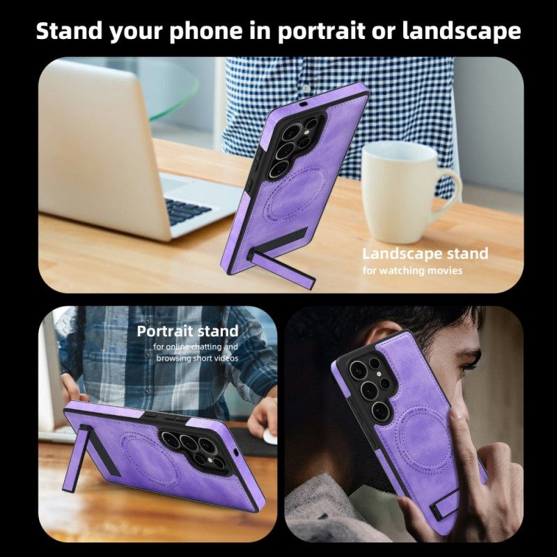 Hoesje Samsung Galaxy S25 Ultra 5g Leerlook Compatibel Met Magsafe