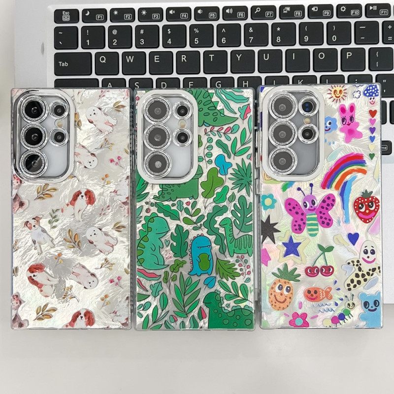 Hoesje Samsung Galaxy S25 Ultra 5g Leuke Dinosaurussen Met Lensbeschermer