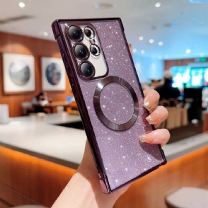 Hoesje Samsung Galaxy S25 Ultra 5g Magsafe-compatibel Met Glitter Bescherming Hoesje