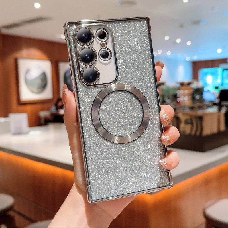 Hoesje Samsung Galaxy S25 Ultra 5g Magsafe-compatibel Met Glitter Bescherming Hoesje