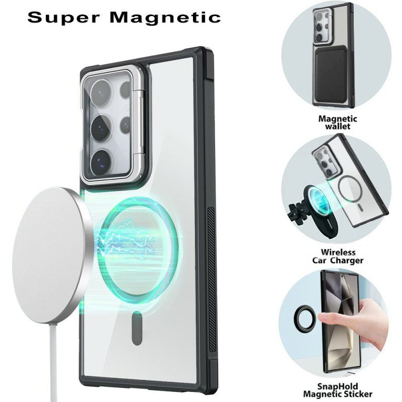 Hoesje Samsung Galaxy S25 Ultra 5g Magsafe-compatibel Met Ingebouwde Standaard Bescherming Hoesje