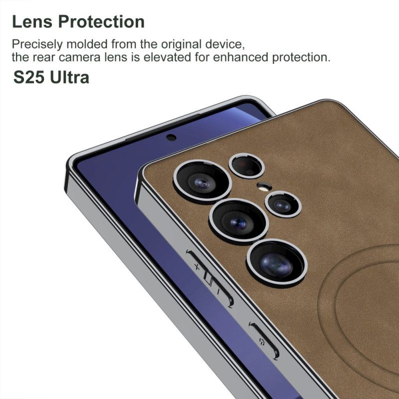 Hoesje Samsung Galaxy S25 Ultra 5g Mat Kunstleer Compatibel Met Magsafe