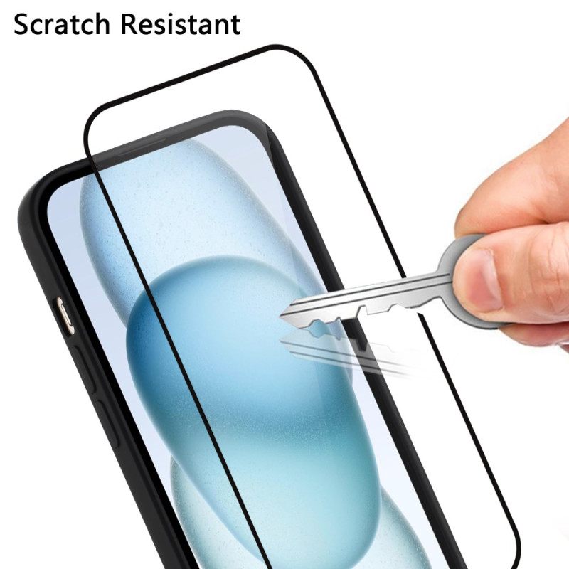 Hoesje Samsung Galaxy S25 Ultra 5g Mat Siliconen Scherm Met Gehard Glazen Scherm Beschermer