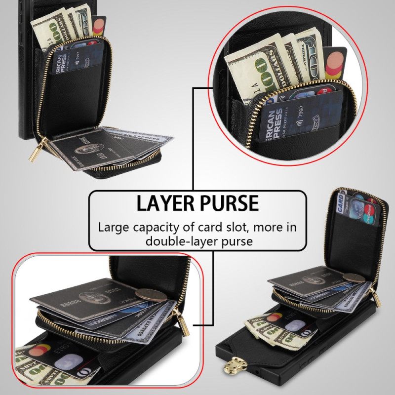 Hoesje Samsung Galaxy S25 Ultra 5g Portemonnee Met Rits En Schouderband Bescherming Hoesje