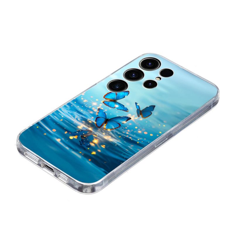 Hoesje Voor Samsung Galaxy S25 Ultra 5g Blauwe Vlinders