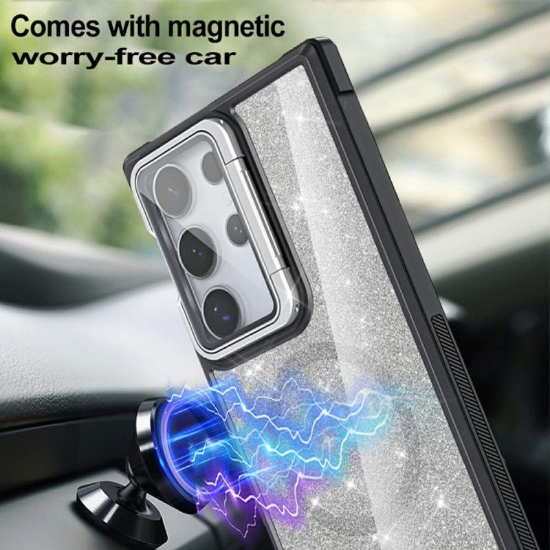 Hoesje Voor Samsung Galaxy S25 Ultra 5g Glitter Met Ingebouwde Standaard