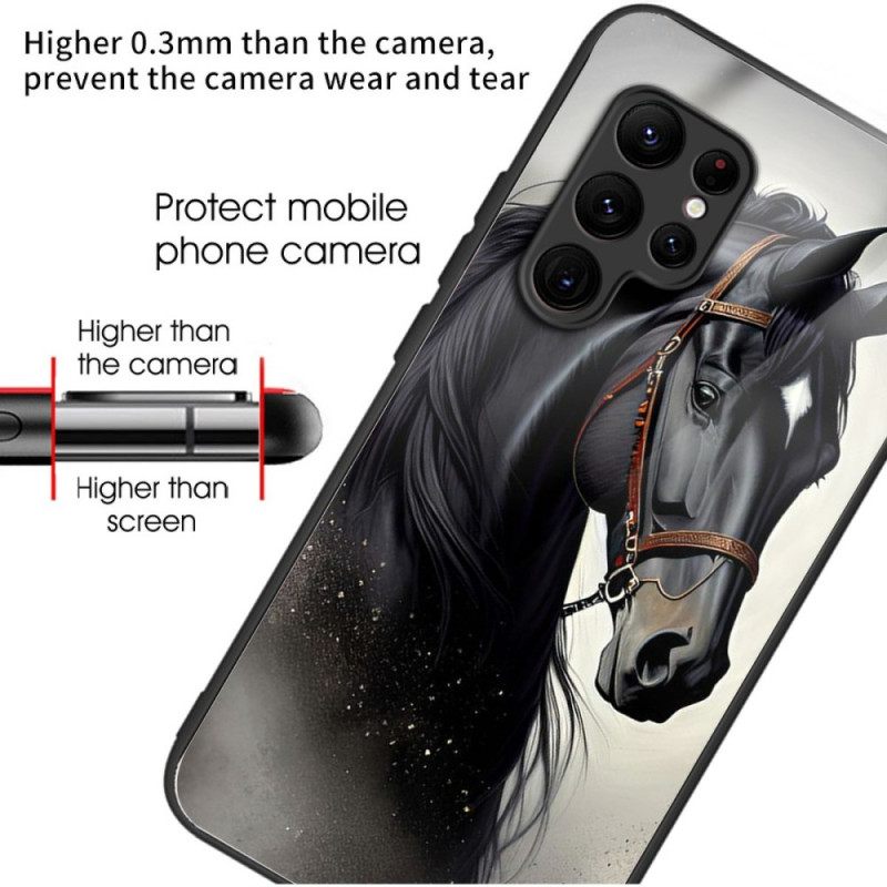 Hoesje Voor Samsung Galaxy S25 Ultra 5g Grijs Paard Van Gehard Glas