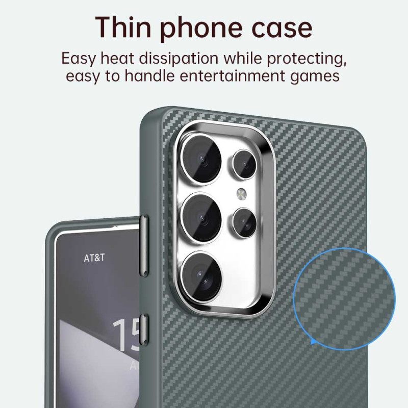 Hoesje Voor Samsung Galaxy S25 Ultra 5g Koolstofvezeltextuur