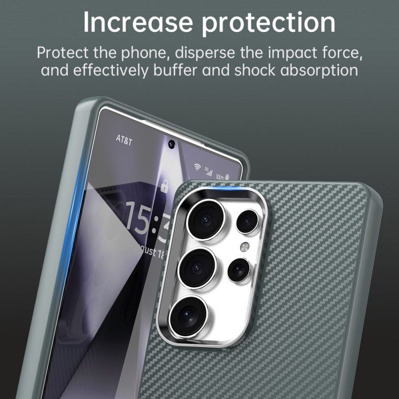 Hoesje Voor Samsung Galaxy S25 Ultra 5g Koolstofvezeltextuur