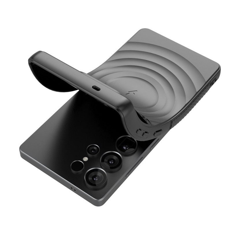 Hoesje Voor Samsung Galaxy S25 Ultra 5g Magsafe-compatibel Golvend Ontwerp Met Standaard