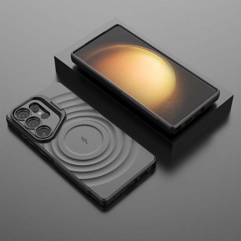 Hoesje Voor Samsung Galaxy S25 Ultra 5g Magsafe-compatibel Golvend Ontwerp Met Standaard