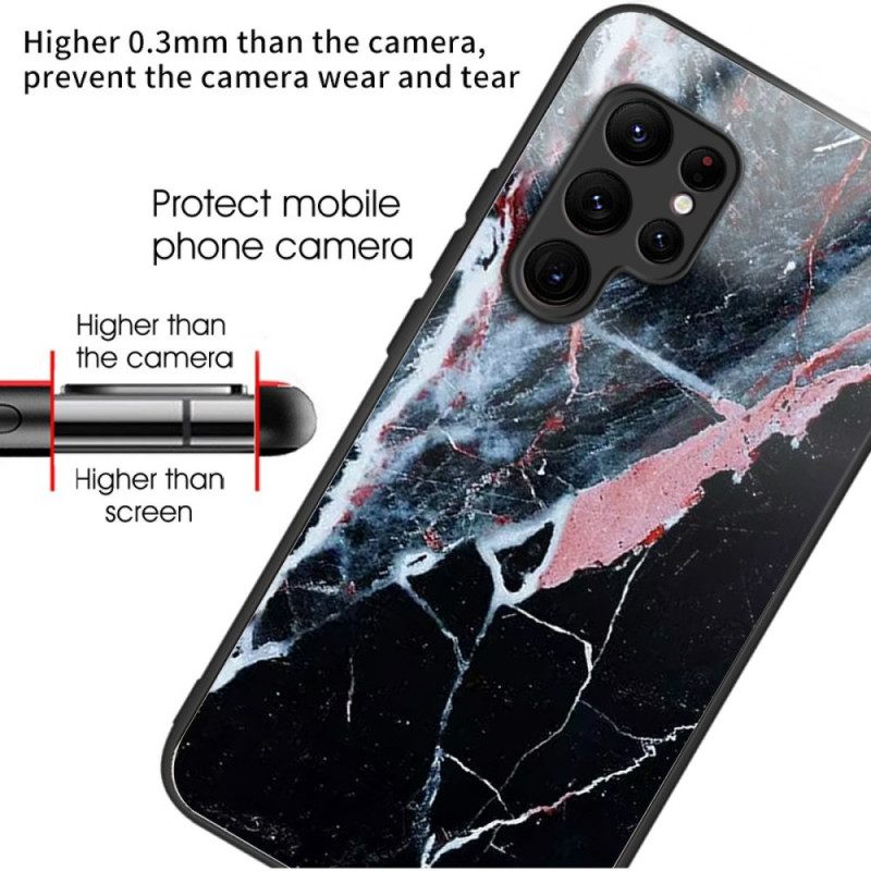 Hoesje Voor Samsung Galaxy S25 Ultra 5g Zwart-wit Marmer Gehard Glas