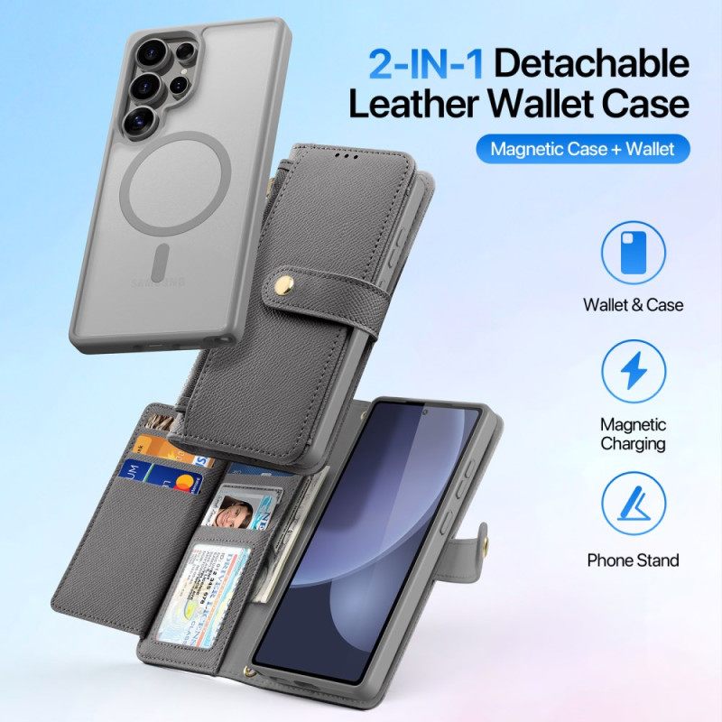 Leren Hoesje Samsung Galaxy S25 Ultra 5g Afneembare Lawa-serie Dux Ducis-hoes Bescherming Hoesje