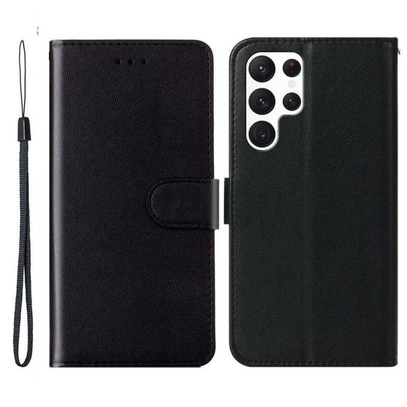 Leren Hoesje Samsung Galaxy S25 Ultra 5g Effen Kunstleer