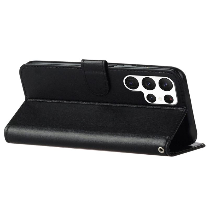 Leren Hoesje Samsung Galaxy S25 Ultra 5g Effen Kunstleer