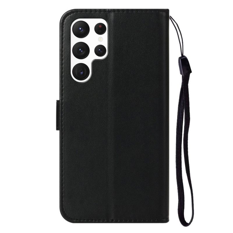 Leren Hoesje Samsung Galaxy S25 Ultra 5g Effen Kunstleer