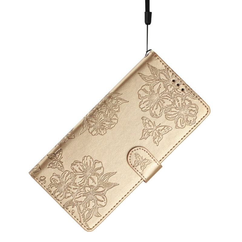 Leren Hoesje Samsung Galaxy S25 Ultra 5g Kersenbloesems Bescherming Hoesje