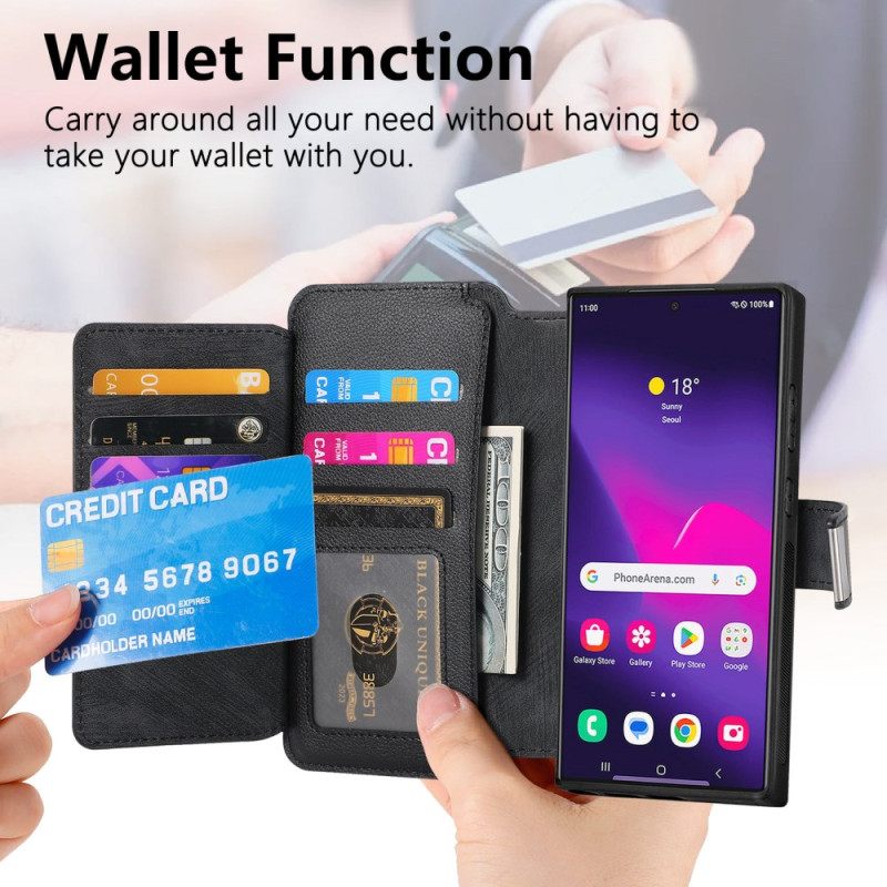 Leren Hoesje Samsung Galaxy S25 Ultra 5g Magnetische Hoes Afneembaar Bescherming Hoesje