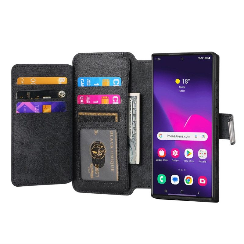 Leren Hoesje Samsung Galaxy S25 Ultra 5g Magnetische Hoes Afneembaar Bescherming Hoesje