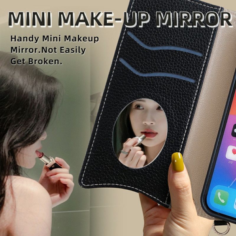 Leren Hoesje Samsung Galaxy S25 Ultra 5g Portemonnee Met Ketting Bescherming Hoesje