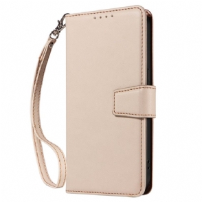 Leren Hoesje Samsung Galaxy S25 Ultra 5g Rfid-leren Portemonnee Met Bandje