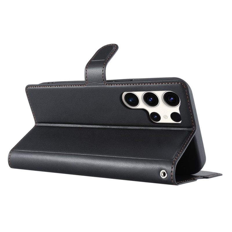 Leren Hoesje Samsung Galaxy S25 Ultra 5g Stippenpatroon Bescherming Hoesje