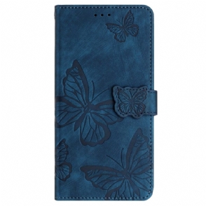 Leren Hoesje Samsung Galaxy S25 Ultra 5g Vlinders Met Suède-effect Bescherming Hoesje