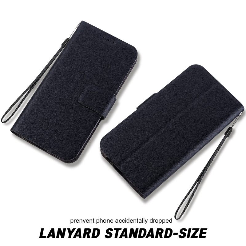 Leren Hoesje Voor Samsung Galaxy S25 Ultra 5g Effen Leerlook Met Bandje