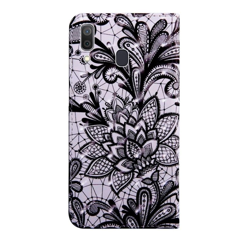 Case voor Samsung Galaxy A40 Folio-hoesje Kant Bloem
