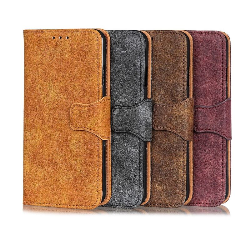 Cover voor Samsung Galaxy A40 Anti-fall Edouard Kunstleer Vintage