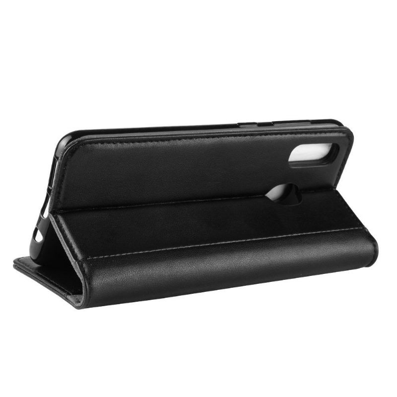 Cover voor Samsung Galaxy A40 Anti-fall Premium Leder - Zwart