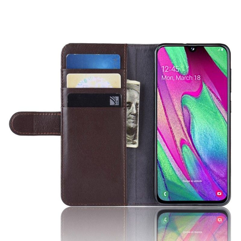 Cover voor Samsung Galaxy A40 Premium Leder - Bruin