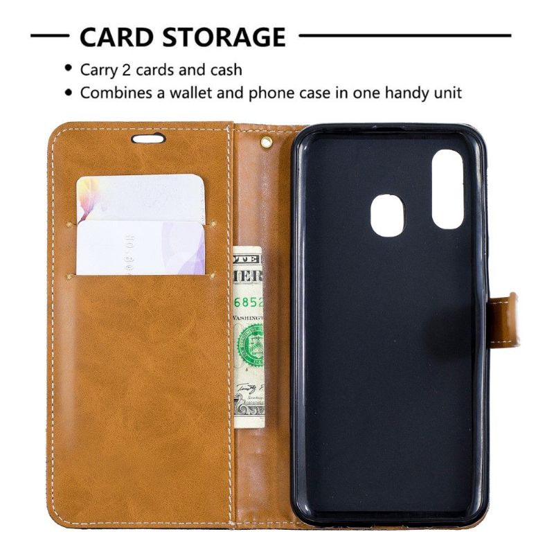 Cover voor Samsung Galaxy A40 Stoffen Hoes Met Riem