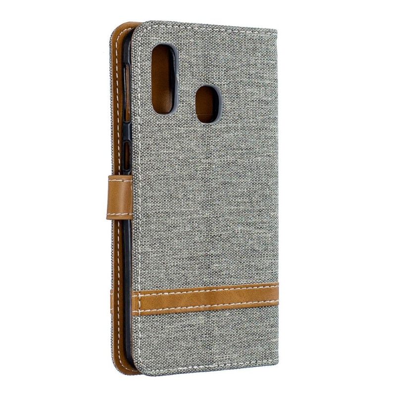 Cover voor Samsung Galaxy A40 Stoffen Hoes Met Riem