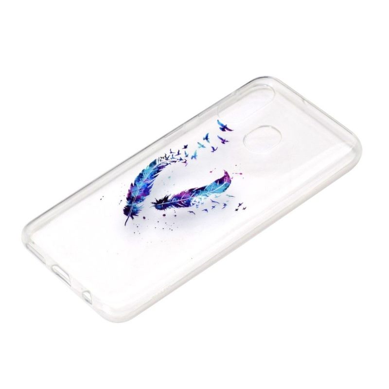 Hoesje voor Samsung Galaxy A40 Naadloze Veren En Vogels