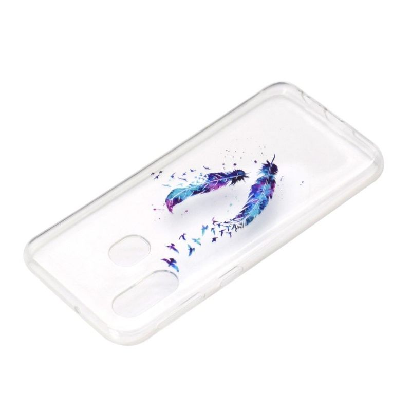 Hoesje voor Samsung Galaxy A40 Naadloze Veren En Vogels