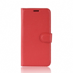 Leren Hoesje voor Realme 6 Pro Portemonnee Leren Leerstijl - Rood