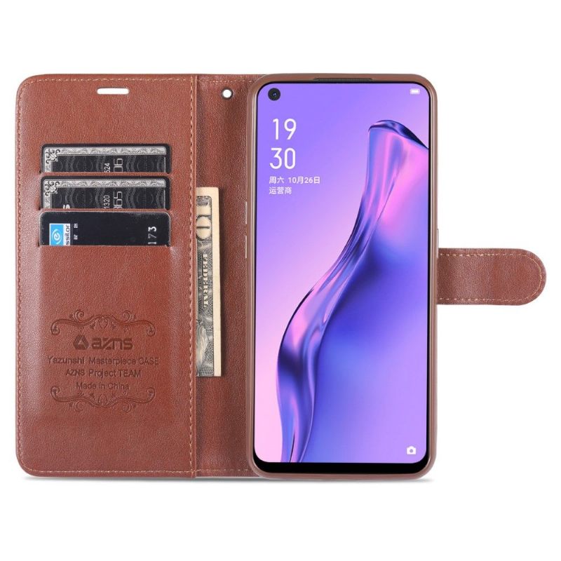 Flip Case voor Oppo A53 Azns Leereffect